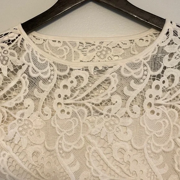J. JILL Cream/White Lace Blouse - Picture 2 of 5